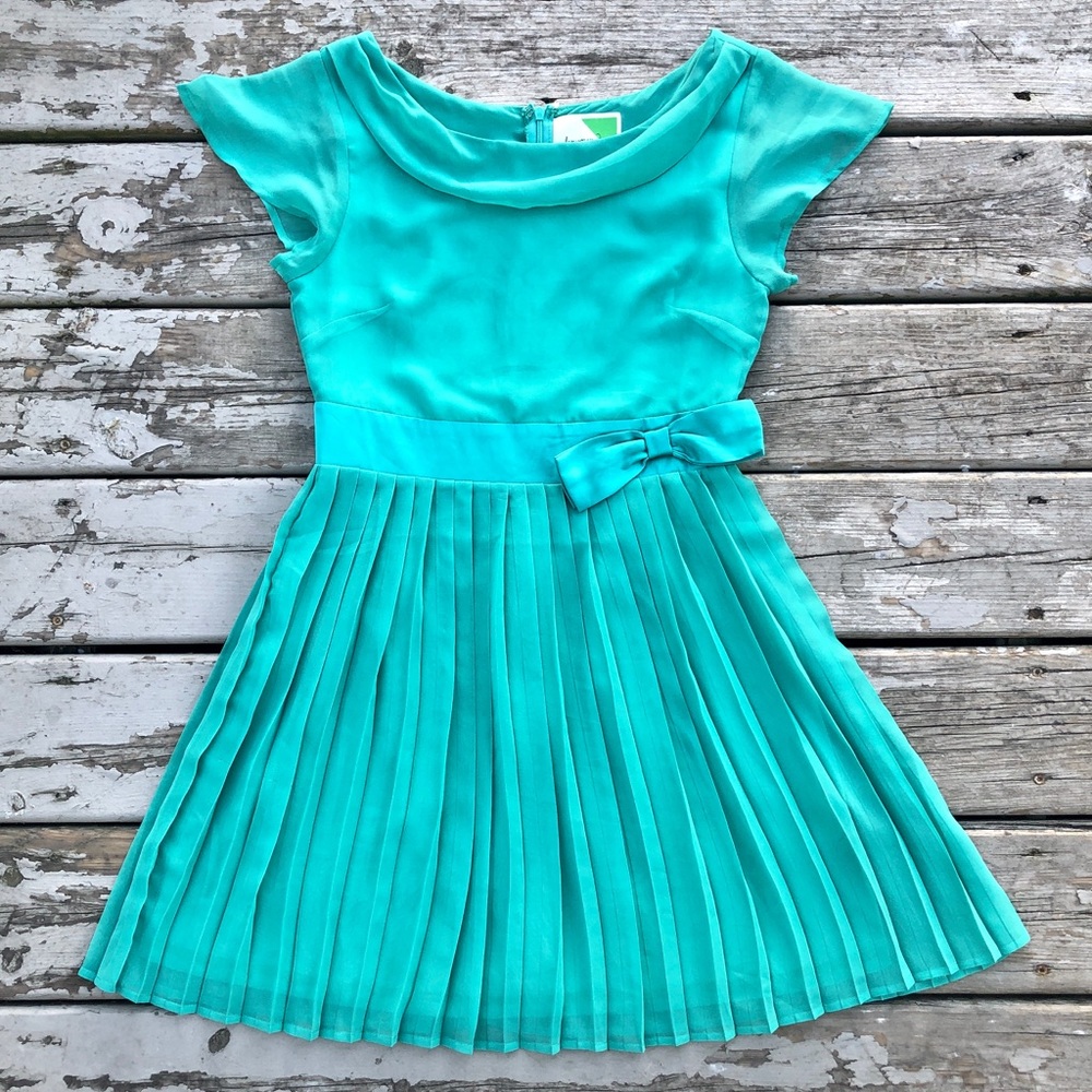 ModCloth Teal Chiffon Boatneck Fervour Dress sz M